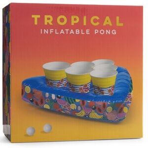 Primark Tropical Inflatable Pong Game 6XPlasticCups/2XPing PongBall/1Inflatable